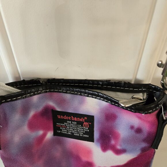 Undee Bandz Crossbody Bag Purse Pink Tie Dye Heart Peace Sign - Picture 6 of 9